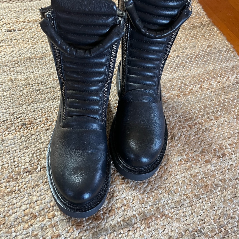 Black Leather Ankle Boots by Marcella
